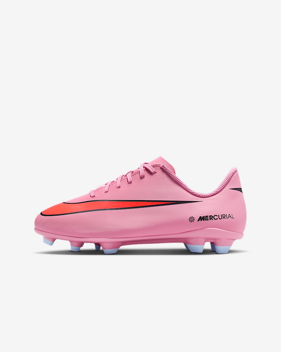 Nike Jr. Mercurial Vapor 16 Club Older/Younger Kids' Multi-Ground Low-Top Football Boot - Magic Flamingo/Total Crimson/Black