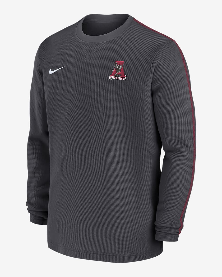 Alabama Crimson Tide Sideline Coach Men's Nike College Long-Sleeve Top - Anthracite