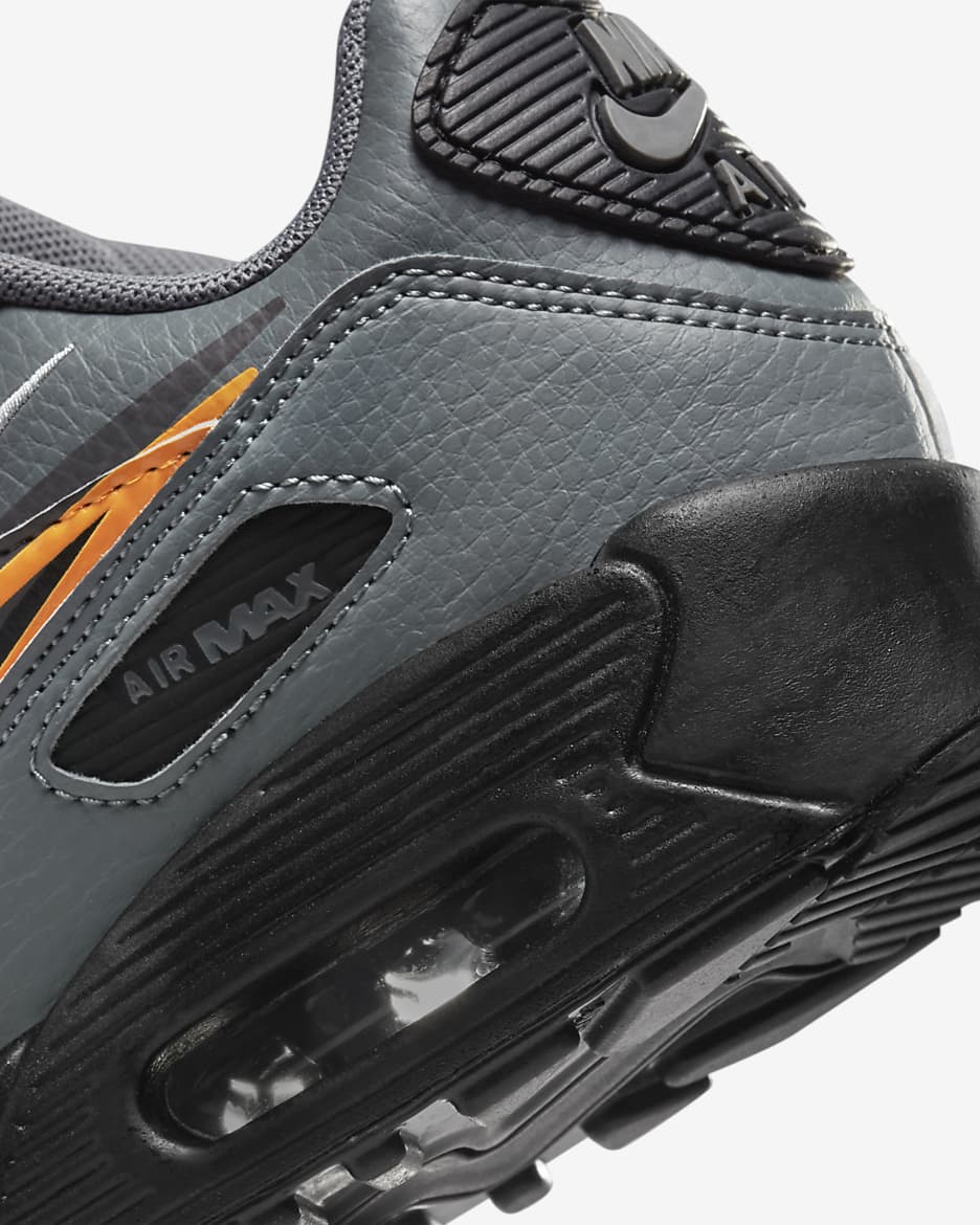 Nike Air Max 90 Next Nature Older Kids' Shoes - Smoke Grey/Bright Mandarin/Medium Ash/Black