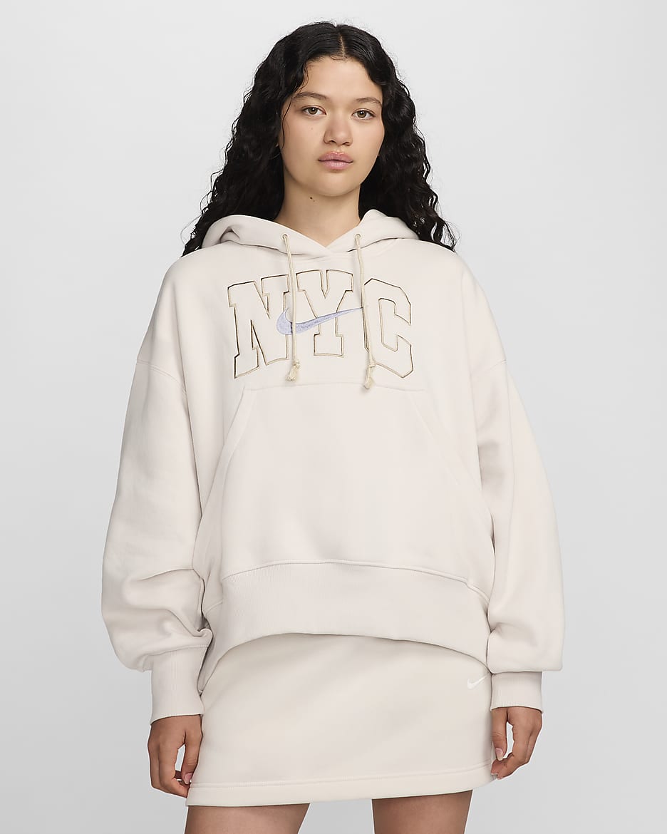 Nike Sportswear Phoenix Fleece Women's Over-Oversized Hoodie - Light Orewood Brown/Khaki/Indigo Haze