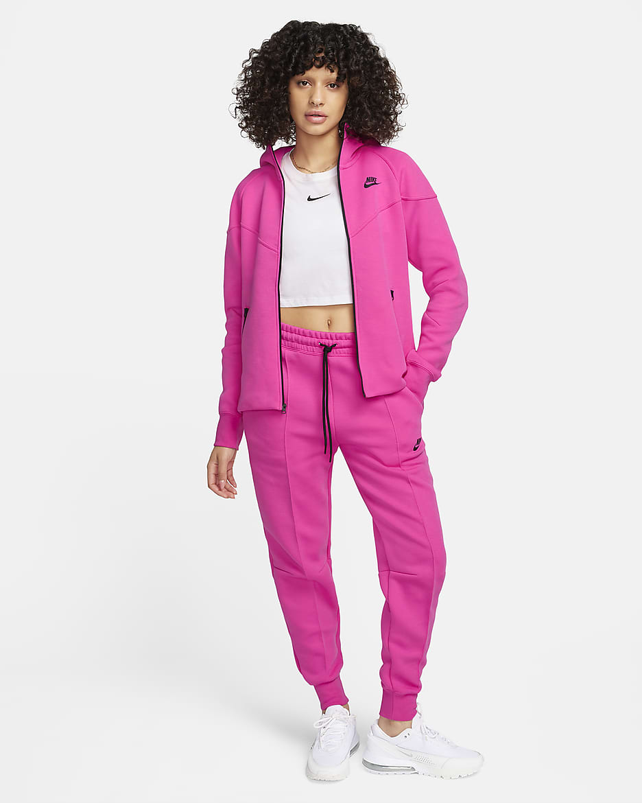 Nike Sportswear Tech Fleece Windrunner hettejakke for dame - Alchemy Pink/Svart