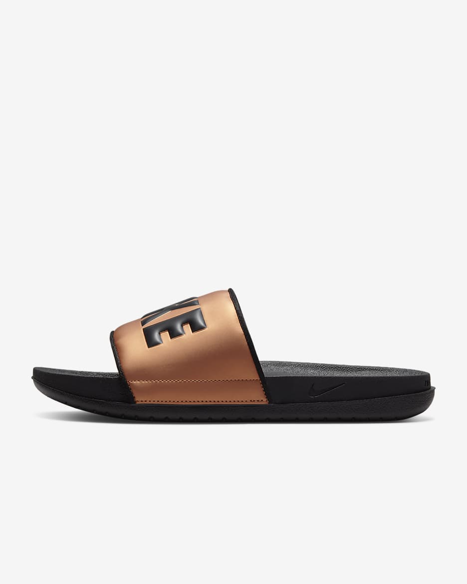 Nike Offcourt Damen-Badeslipper - Metallic Copper/Schwarz/Schwarz