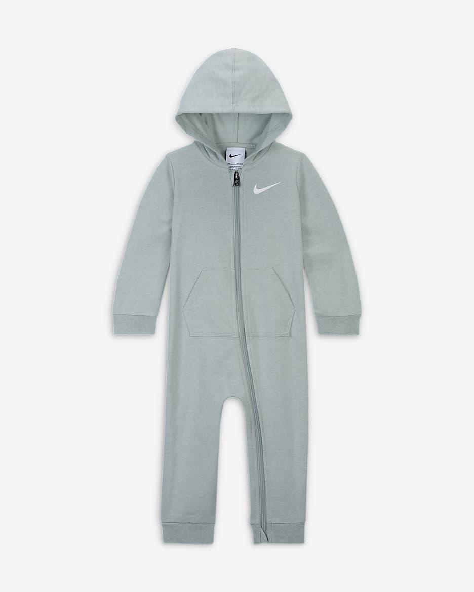 Nike Essentials Baby (12-24M) Hooded Coverall - Mica Green