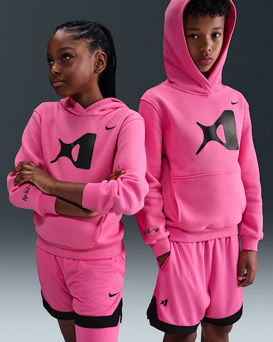 เสื้อมีฮู้ดเด็กโต A'ja Wilson Club Fleece - Pinksicle/ดำ