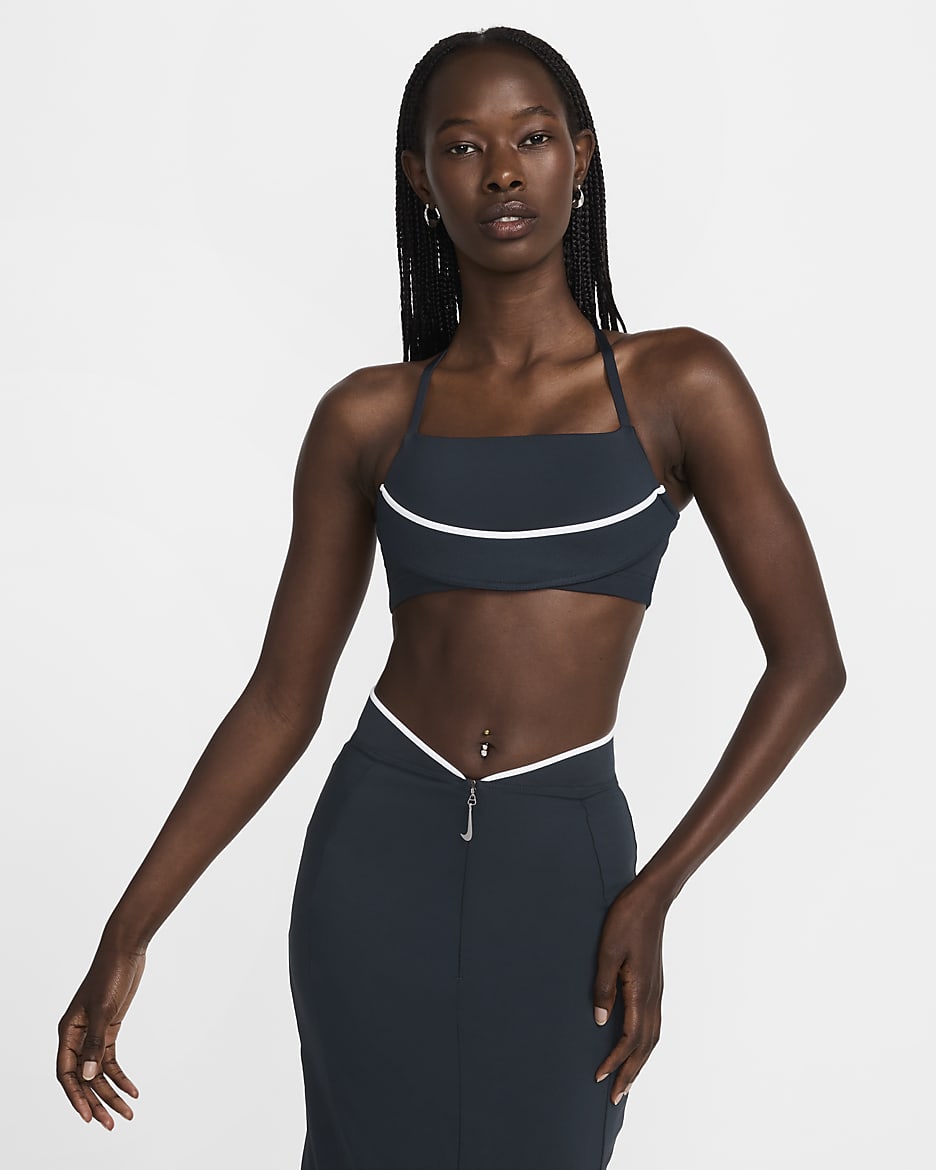 Sutiã Nike x Jacquemus para mulher - Dark Obsidian/Branco