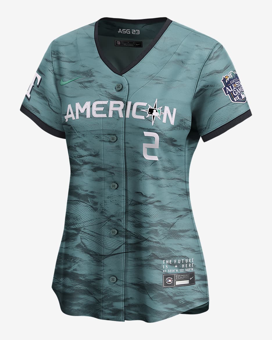 Marcus Semien American League 2023 All-Star Game Women's Nike MLB Limited Jersey - Teal