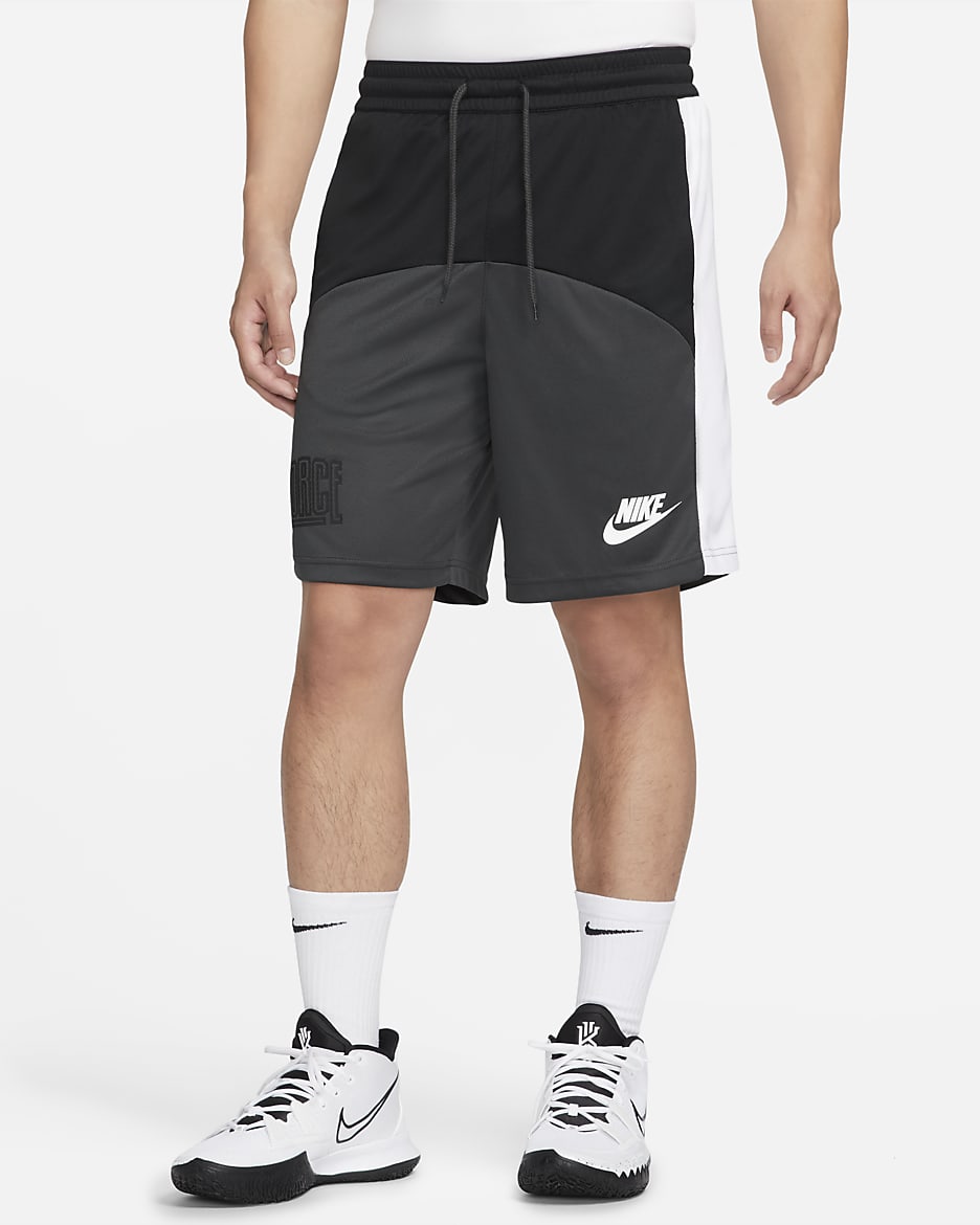 Nike Dri-FIT Starting 5 男款 11" 籃球褲 - 黑色/Dark Smoke Grey/白色/白色