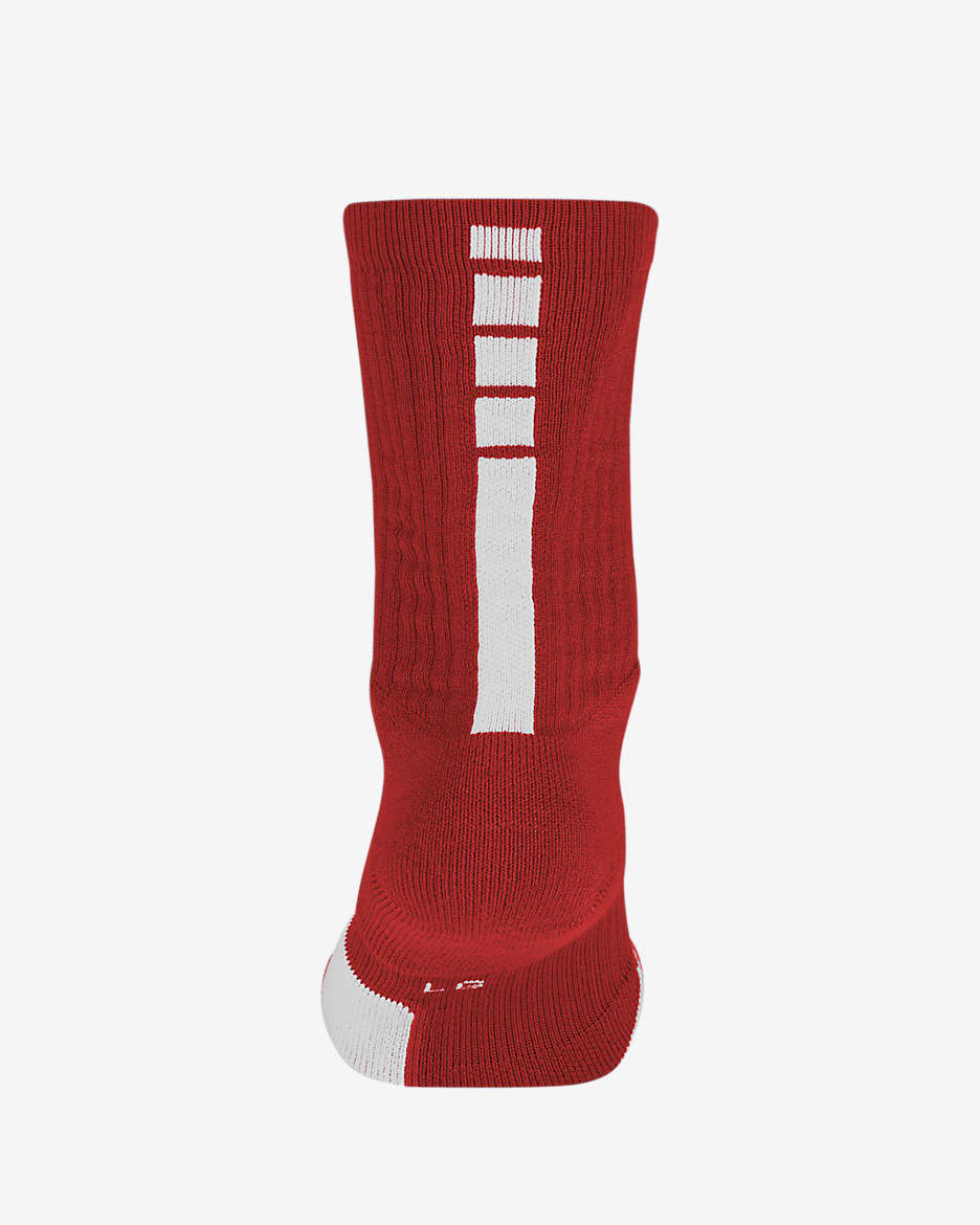 Nike Elite Crew Basketball Socks - University Red/White/White