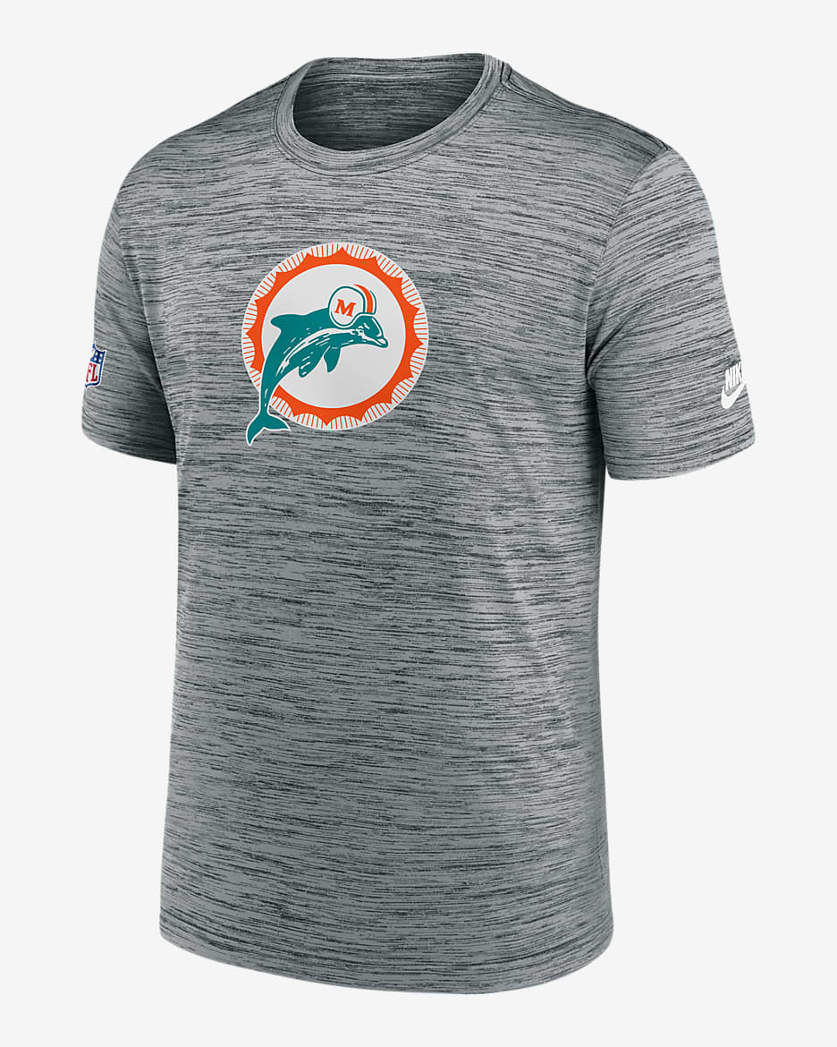 Playera Nike Dri-FIT de la NFL para hombre Miami Dolphins Sideline Velocity - Gris jaspeado