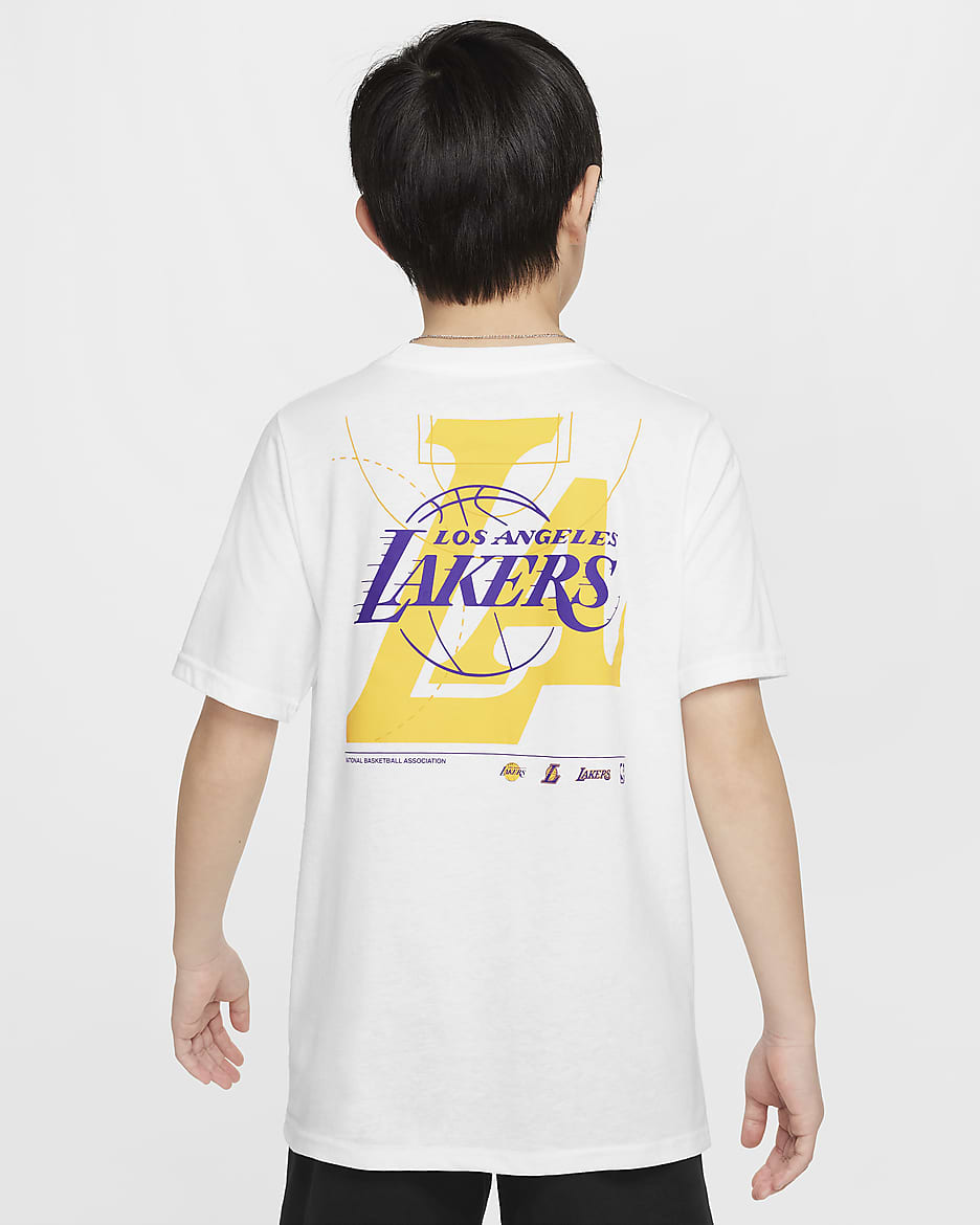 Los Angeles Lakers Essential Older Kids' (Boys') Nike NBA T-Shirt - White