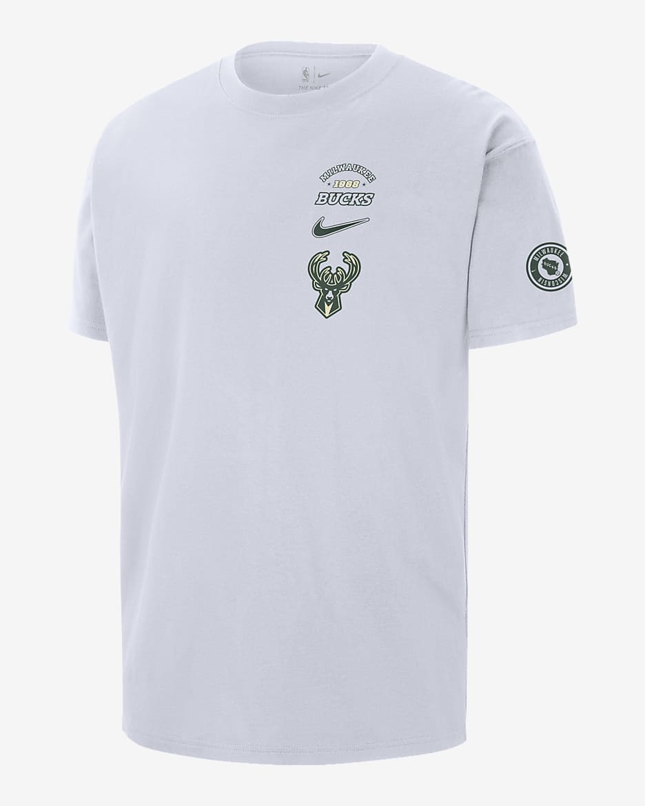 Milwaukee Bucks Courtside Men's Nike NBA T-Shirt - White