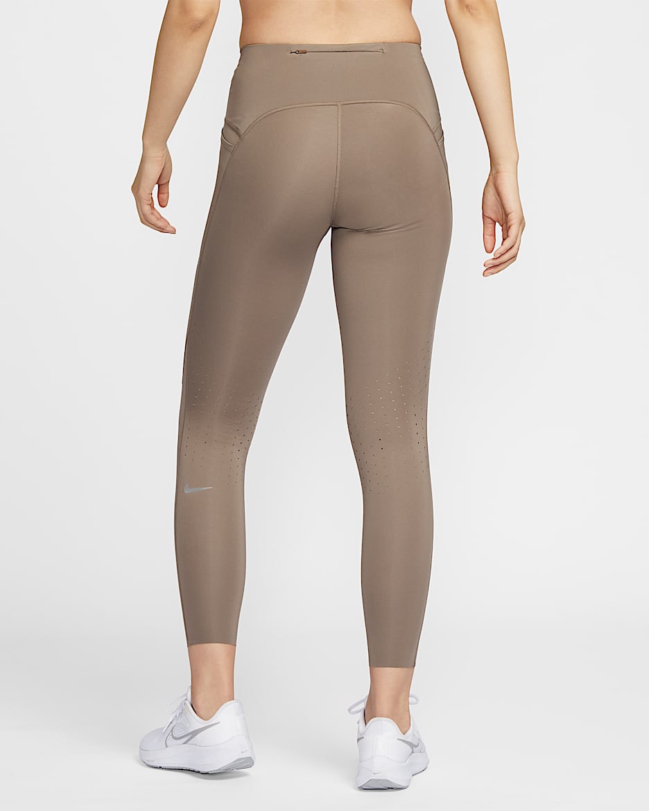 Nike Swift Women's High-Waisted 7/8 Running Leggings with Pockets - Mink Brown