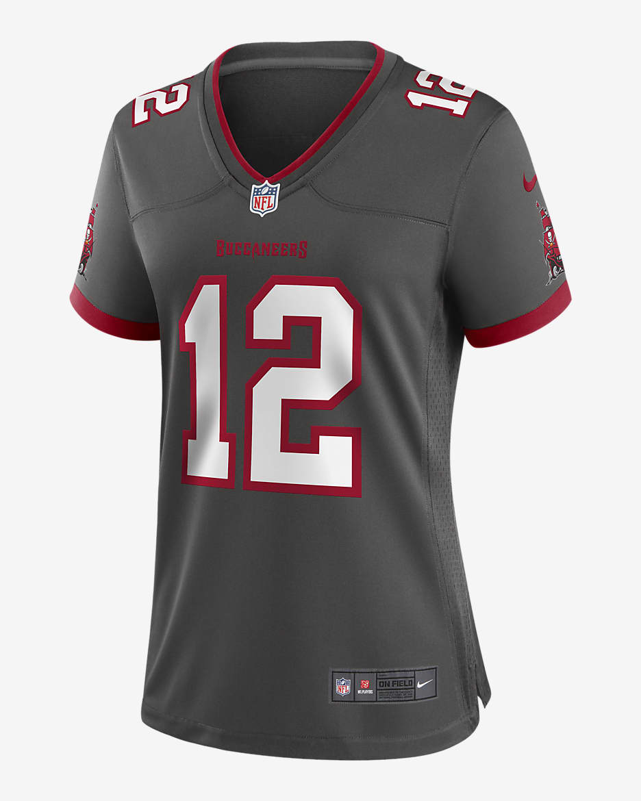 NFL Tampa Bay Buccaneers (Tom Brady) Women's Game Football Jersey - Pewter