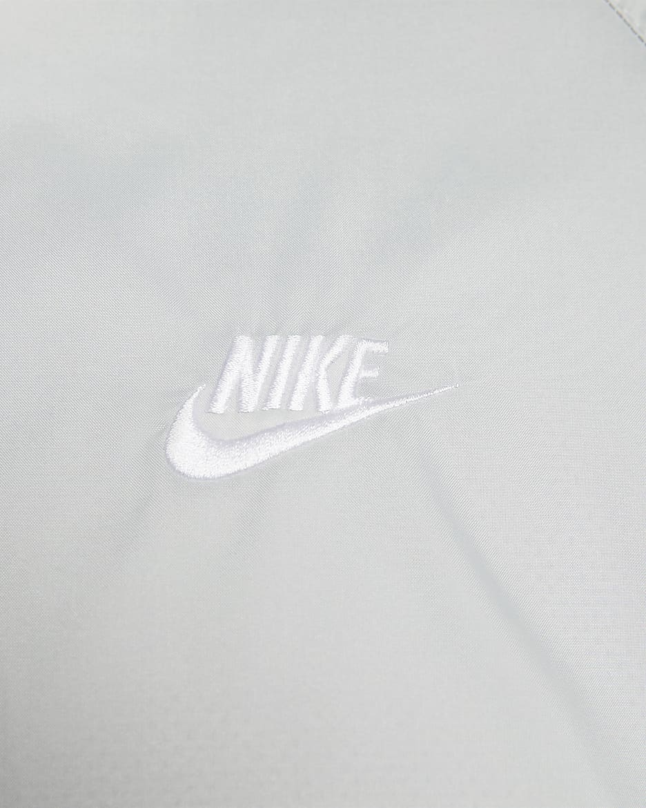 Chamarra tipo anorak para hombre Nike Windrunner - Gris humo claro/Blanco