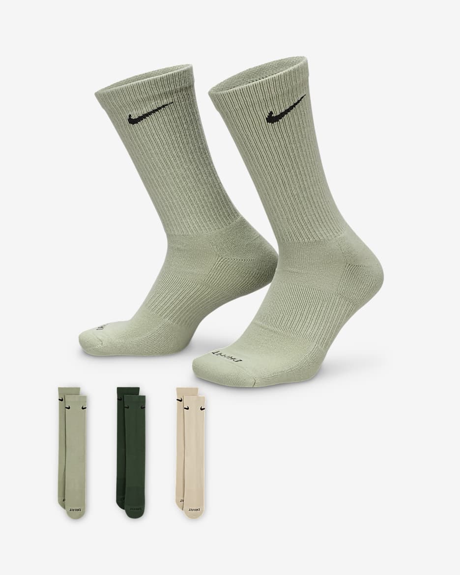 Nike Everyday Plus Cushioned Training Crew Socks (3 Pairs) - Multi-Colour