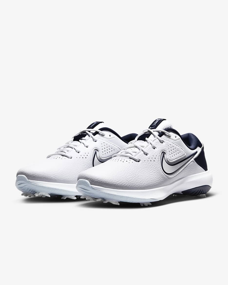 Nike Victory Pro 3 Men's Golf Shoes (Wide) - White/Obsidian/Aquarius Blue/Football Grey