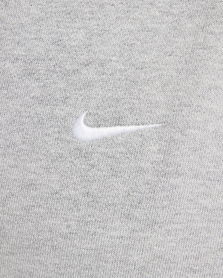 Maglia a girocollo in fleece Nike Solo Swoosh – Uomo - Dark Grey Heather/Bianco