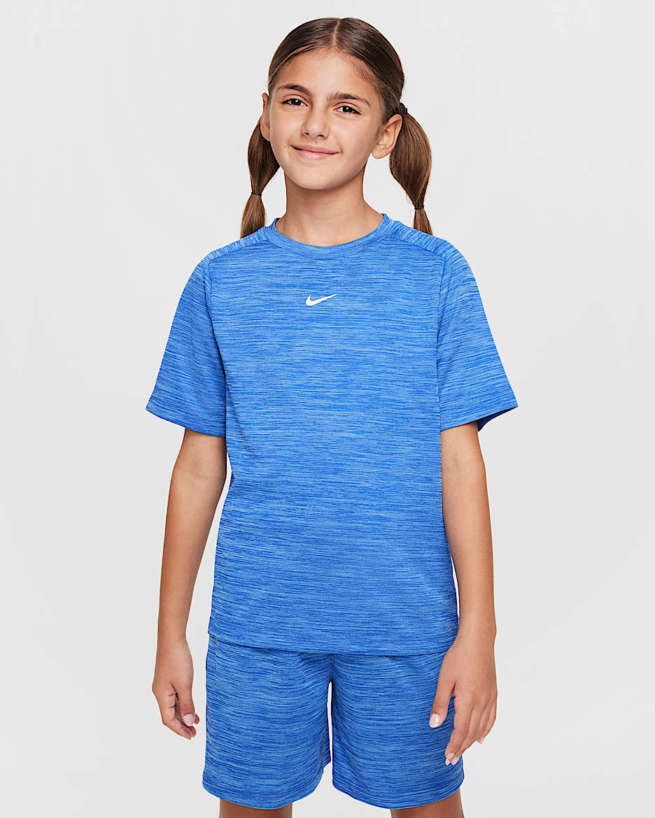Nike Multi Older Kids' (Boys') Dri-FIT Short-Sleeve Top - Game Royal/University Blue/White