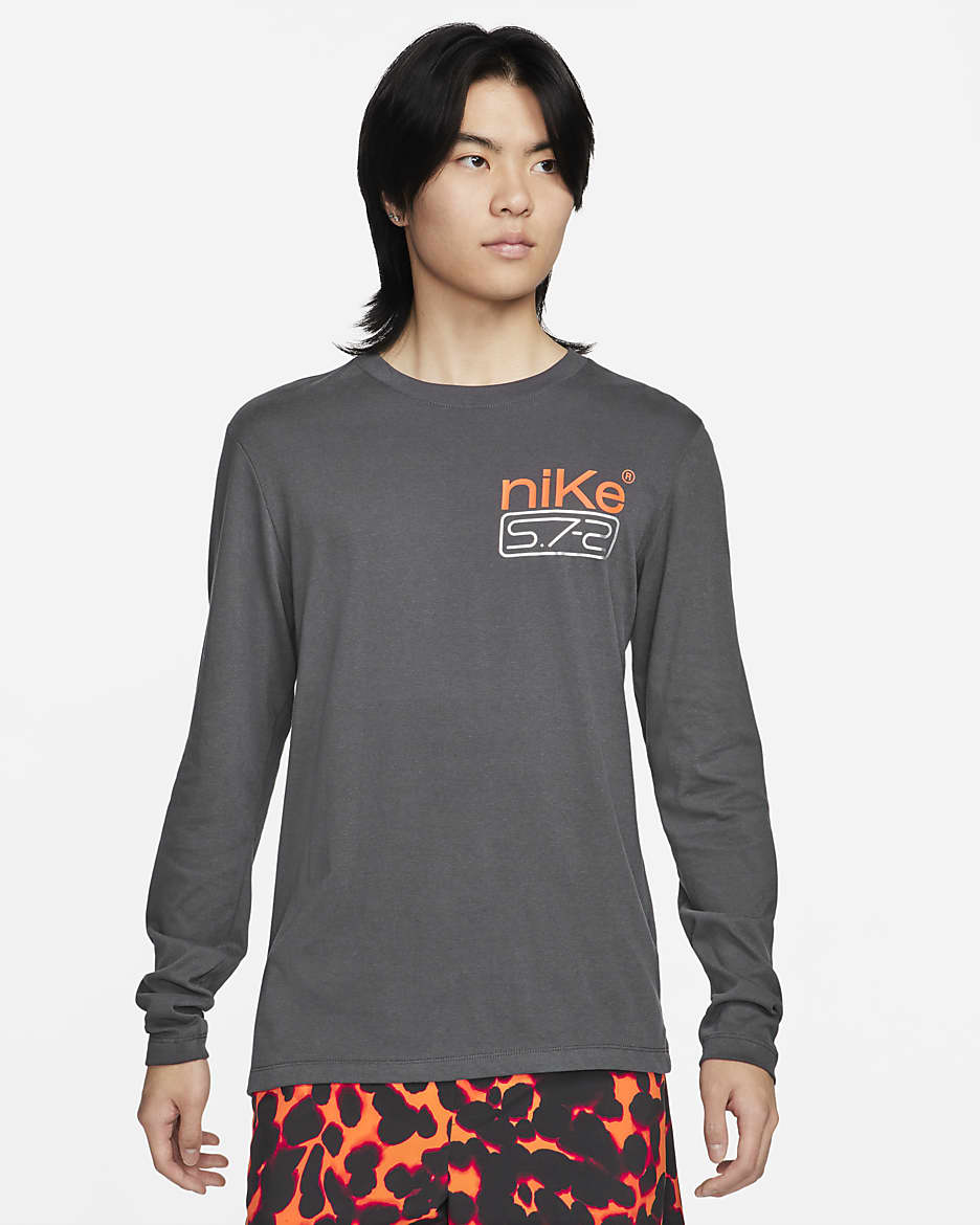 Nike Dri-FIT Men's Long-Sleeve Fitness T-Shirt - Anthracite