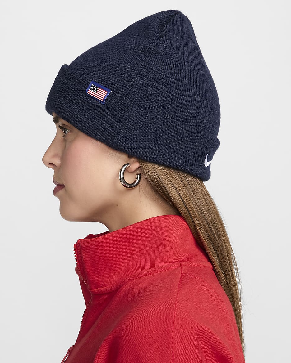 USA Terra Nike Beanie - Obsidian/Weiß