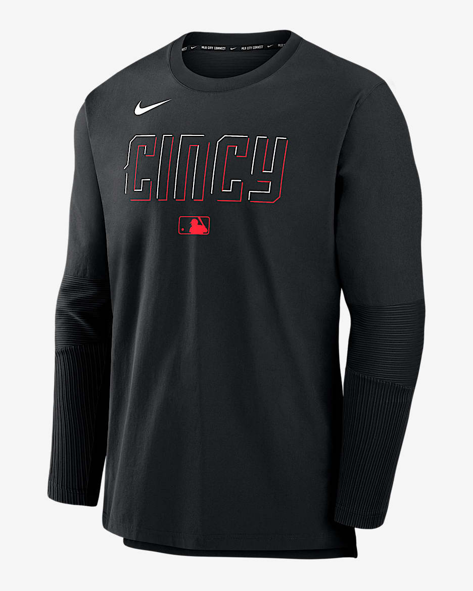 Cincinnati Reds Authentic Collection City Connect Player Men's Nike Dri-FIT MLB Pullover Jacket - Black