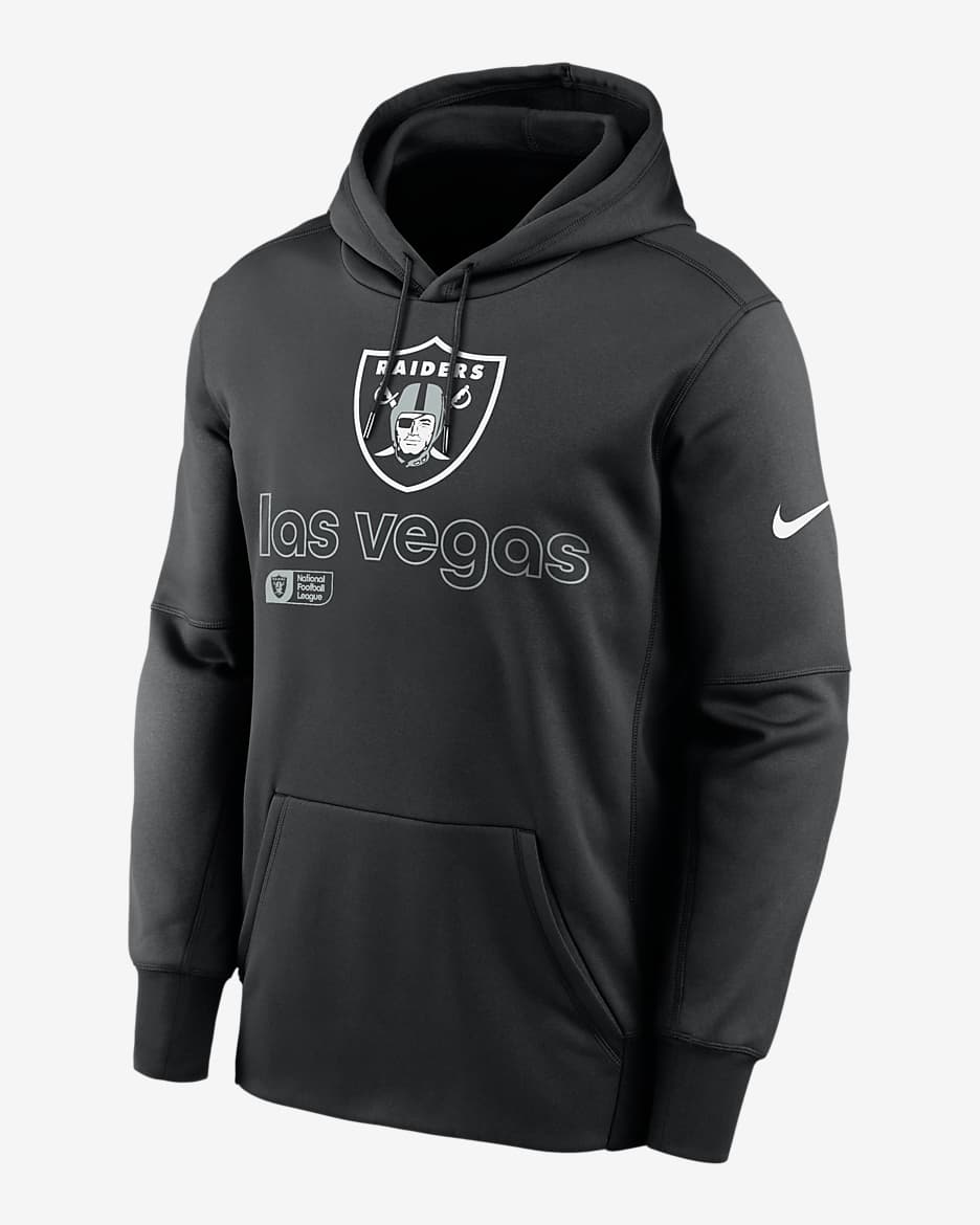 Las Vegas Raiders Men’s Nike Therma NFL Pullover Hoodie - Black