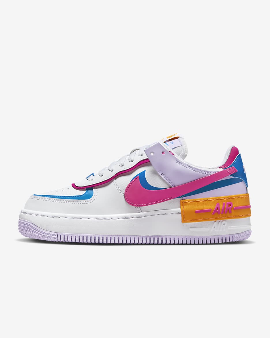 รองเท้าผู้หญิง Nike Air Force 1 Shadow - ขาว/Photo Blue/Lilac Bloom/Alchemy Pink