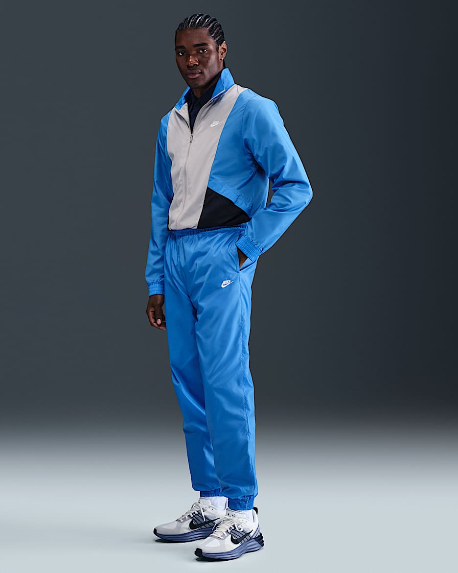 Nike Club Men's Woven Tracksuit - Light Photo Blue/Obsidian/College Grey/White