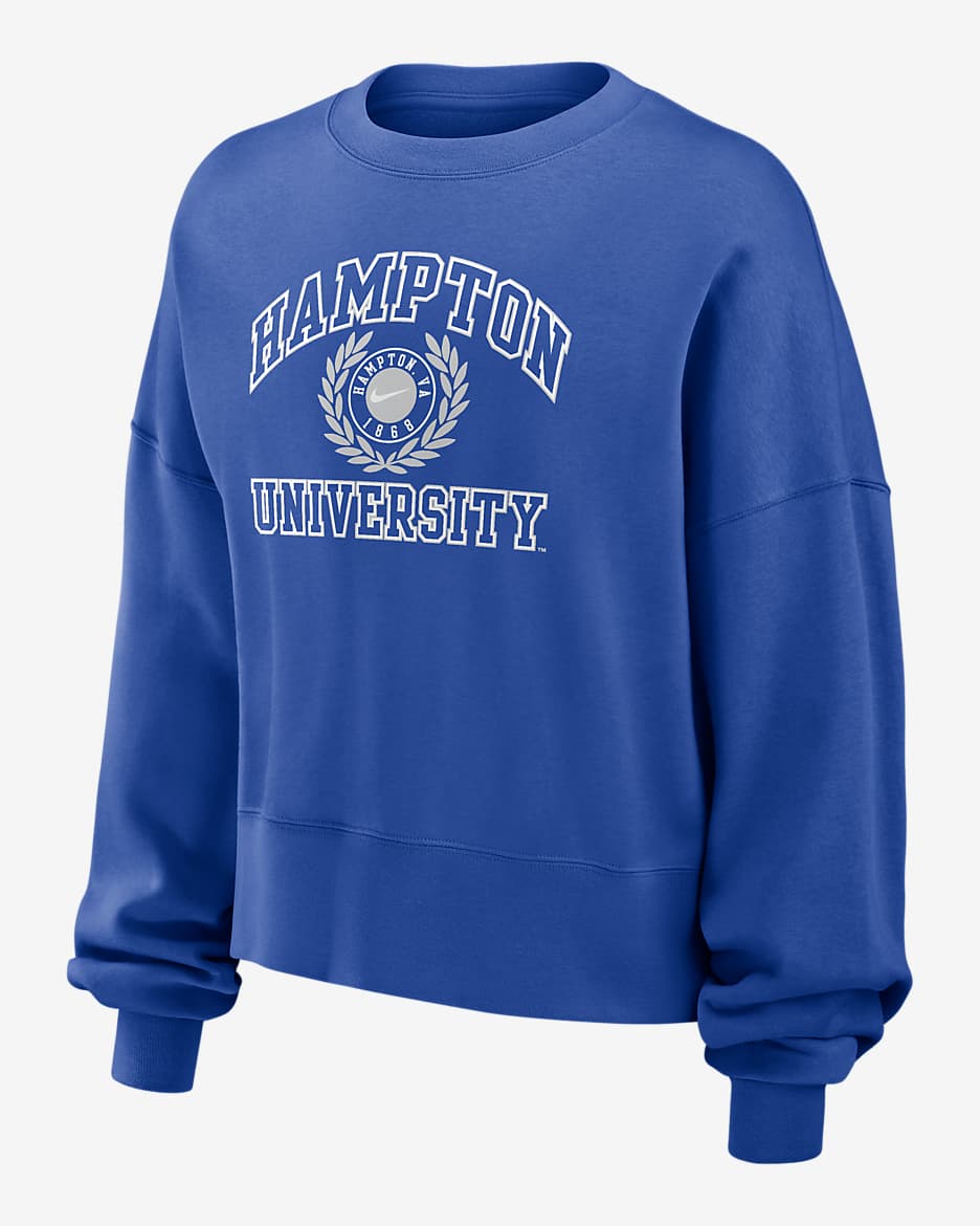 Hampton Women's Nike College Crew-Neck Sweatshirt - Game Royal