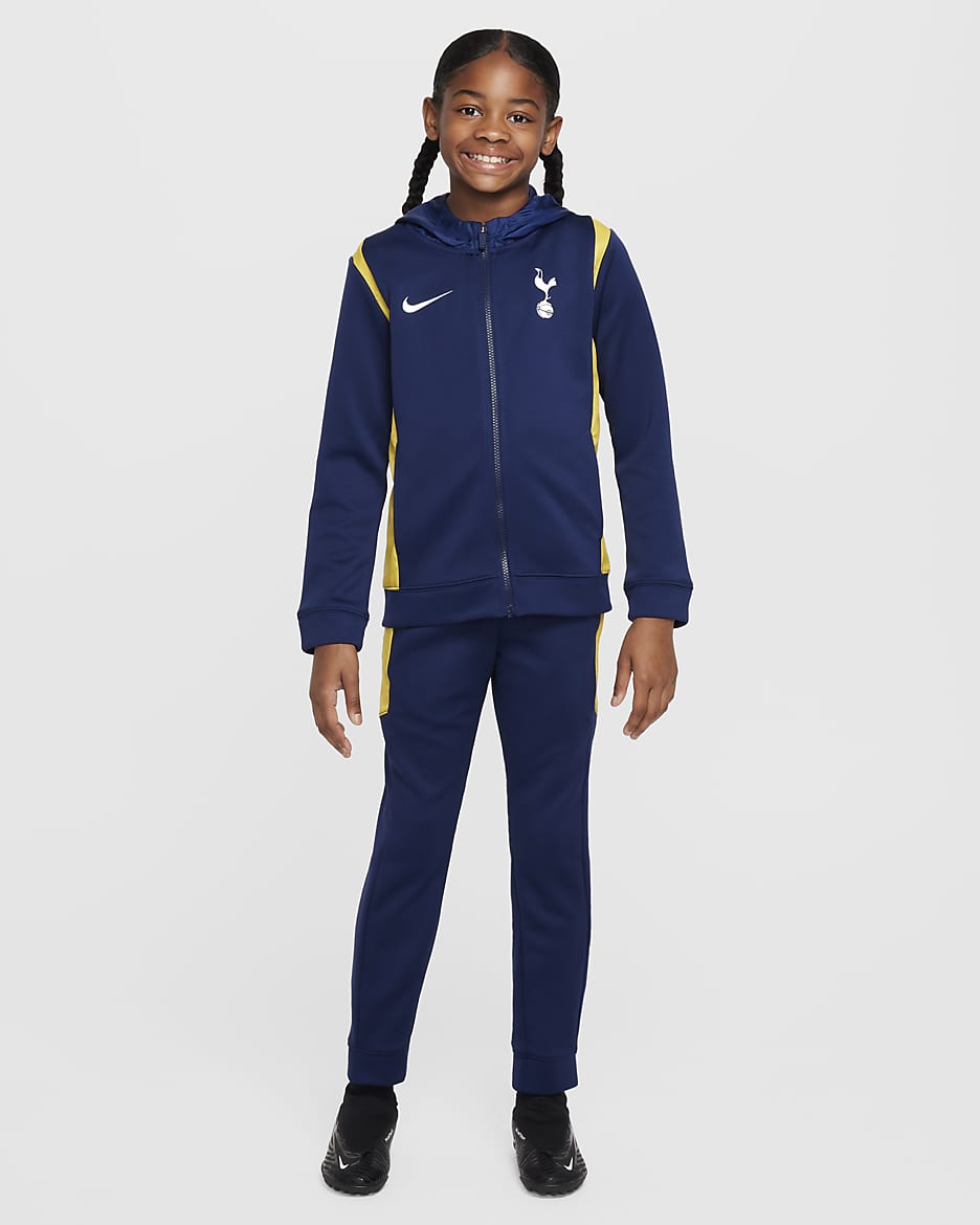 Tottenham Hotspur Nike vevd fotballtracksuit til store barn - Binary Blue/Varsity Maize/Hvit