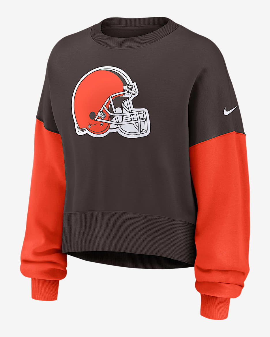 Cleveland Browns Women's Nike NFL Pullover Crew - Brown
