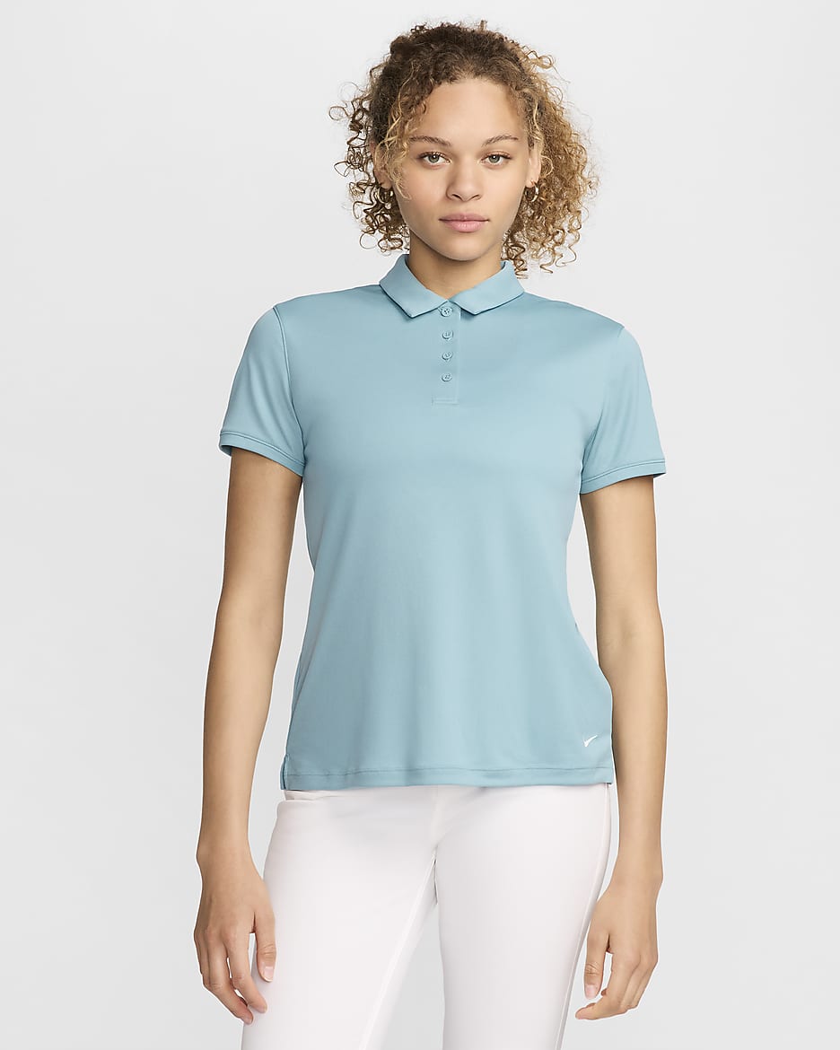 Polo de golf para mujer Nike Dri-FIT Victory - Denim turquesa/Blanco