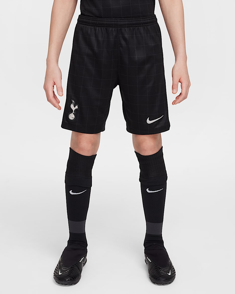 Tottenham Hotspur 2025/26 Stadium Away Nike Replika-Fußballshorts mit Dri-FIT-Technologie (ältere Kinder) - Schwarz/Light Iron Ore