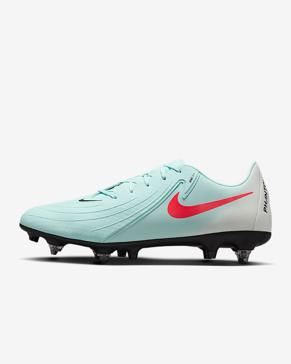 Nike Phantom GX 2 Academy Düşük Bilekli Yumuşak Zemin Kramponu - Mint/Off Noir/Atomic Red