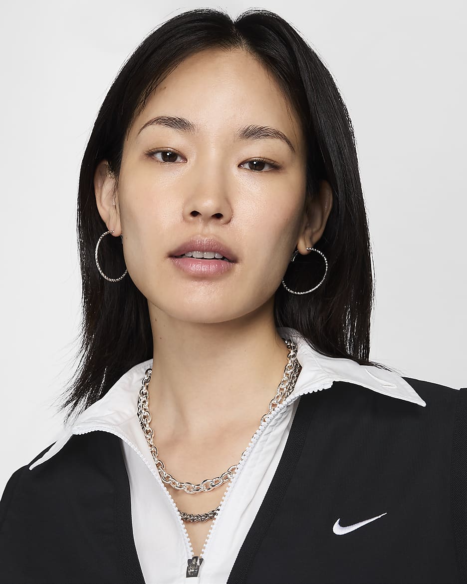 Nike Sportswear Essential 女款寬鬆梭織工裝背心 - 黑色/白色