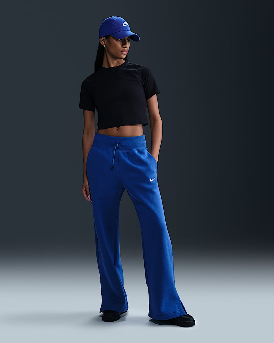 Nike Sportswear Phoenix Fleece Women's High-Waisted Wide-Leg Sweatpants - Game Royal/Sail