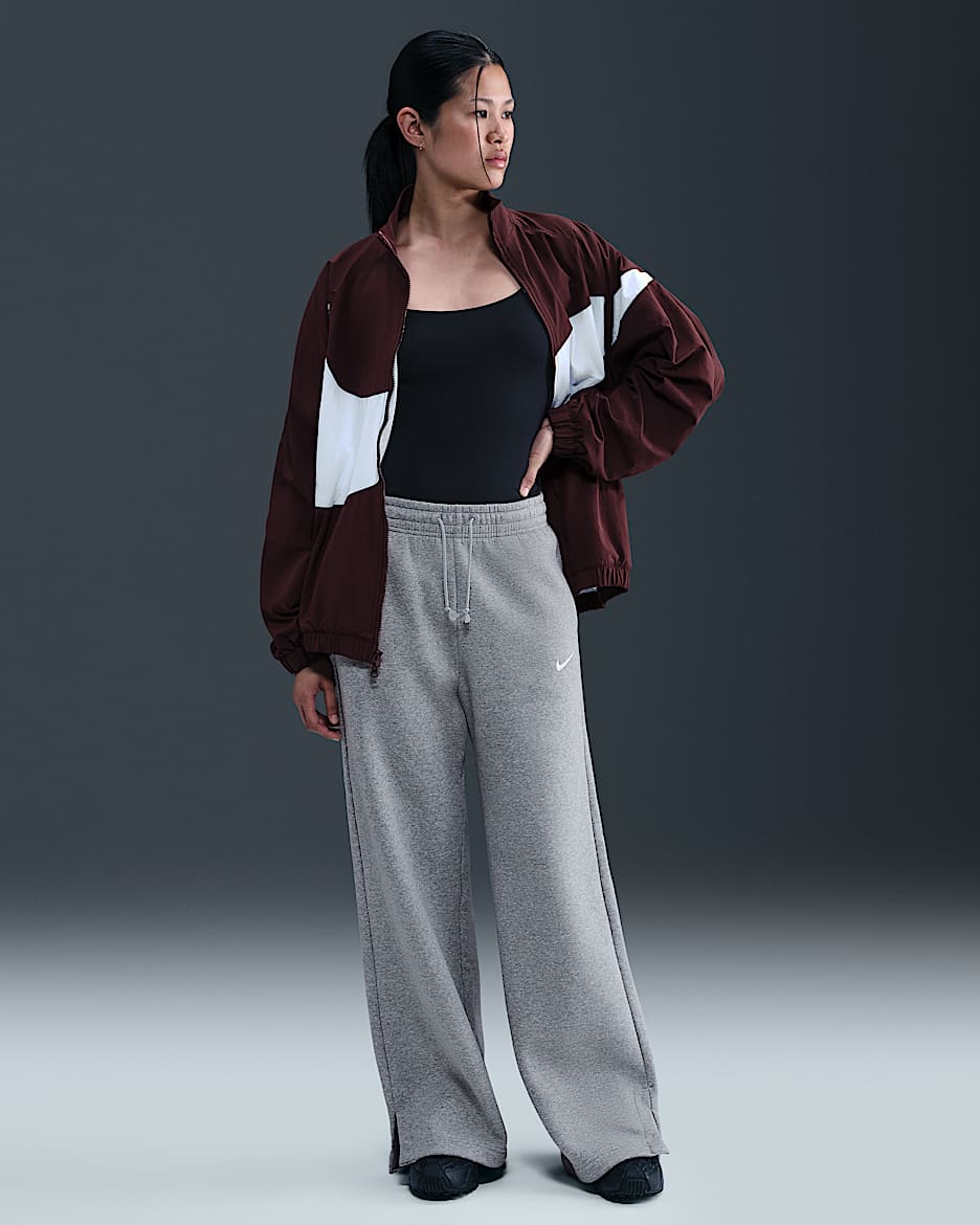 Nike Sportswear Phoenix Fleece Women's High-Waisted Wide-Leg Pants - Dark Grey Heather/Sail