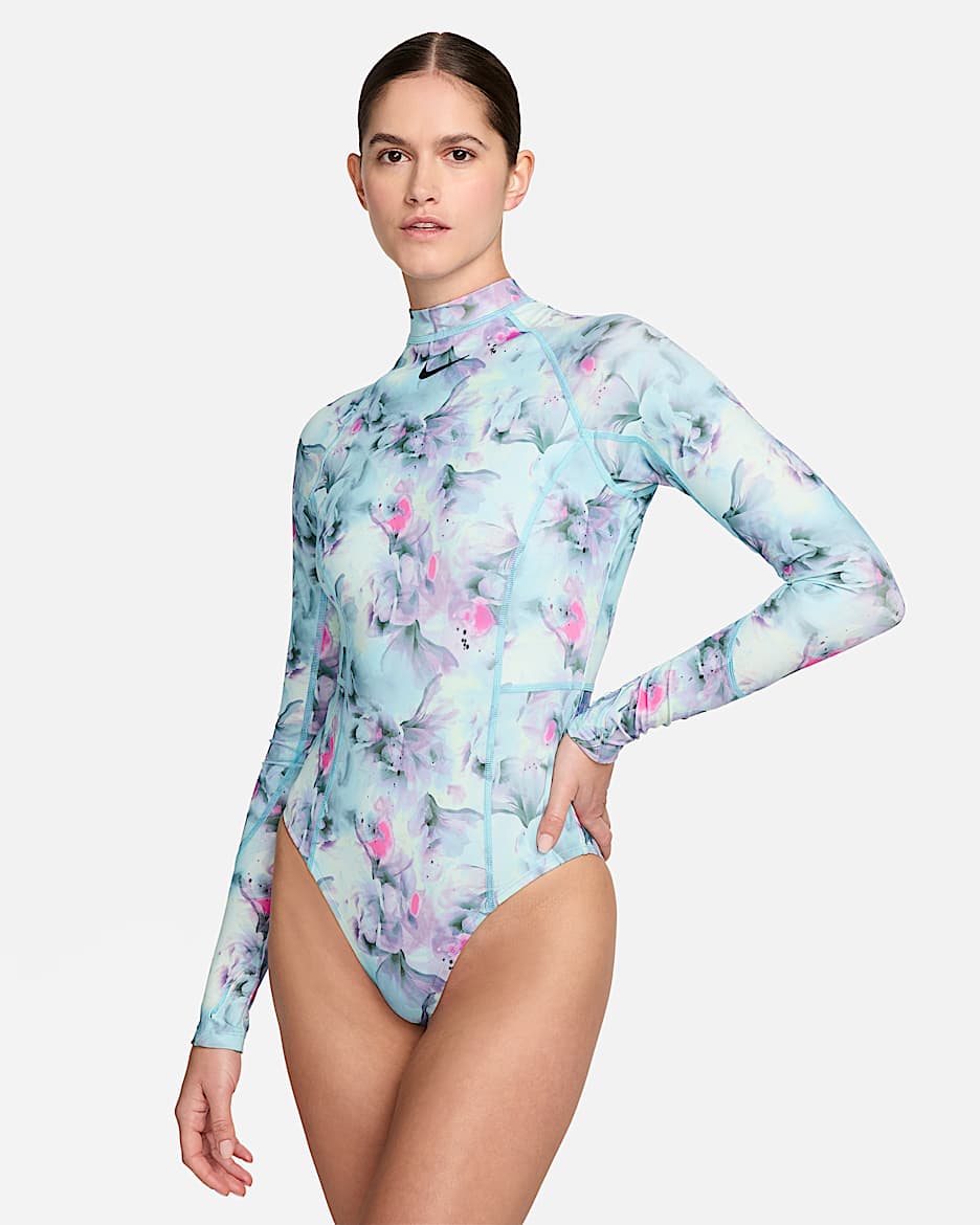 Nike Swim Hydralock Fusion Women's LongSleeve OnePiece Swimsuit.