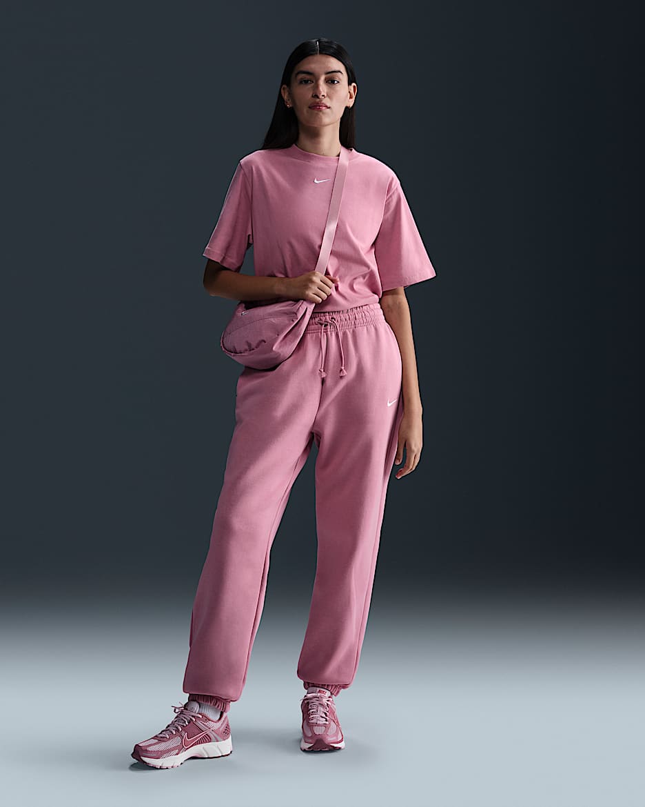 Pantaloni tuta oversize a vita alta Nike Sportswear Phoenix Fleece – Donna - Elemental Pink/Sail