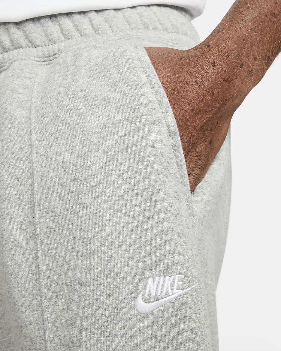 Nike Club Fleece Men's Cropped Pants - Dark Grey Heather/White