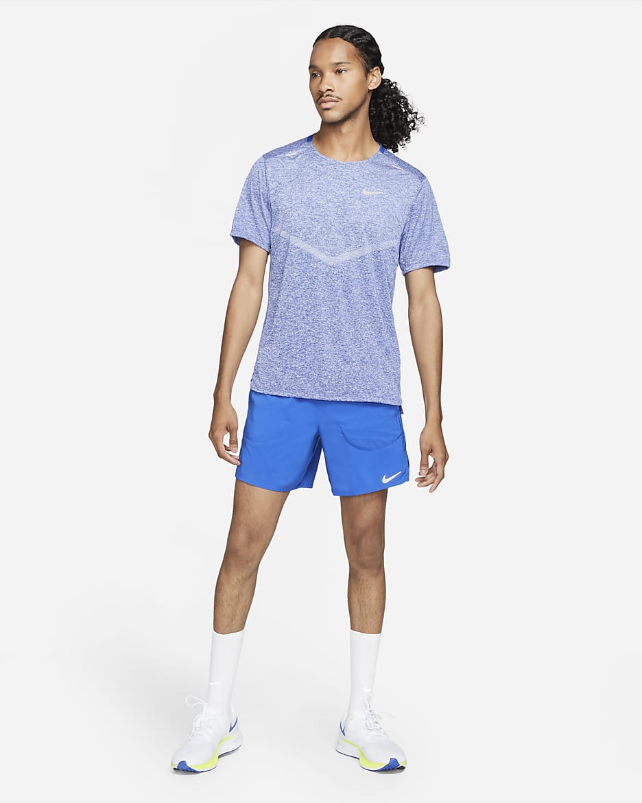 Nike Rise 365 Dri-FIT kortermet løpeoverdel til herre - Game Royal/Heather