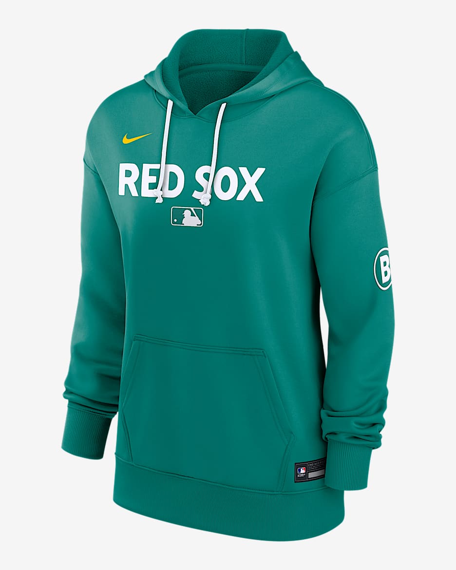 Boston Red Sox Authentic Collection City Connect Women's Nike Therma MLB Pullover Hoodie - Blue