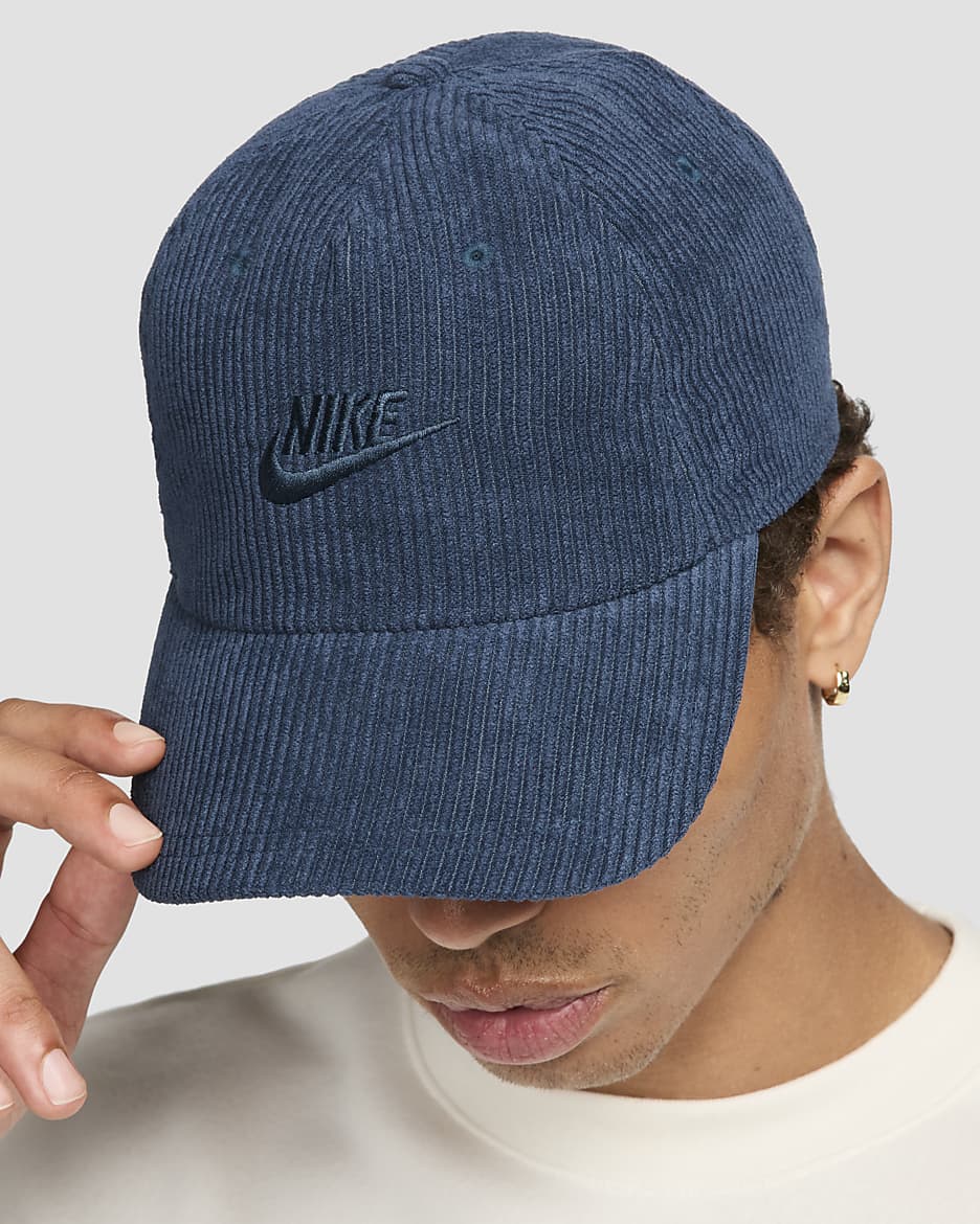 Casquette souple en velours côtelé Nike Club - Armory Navy/Armory Navy