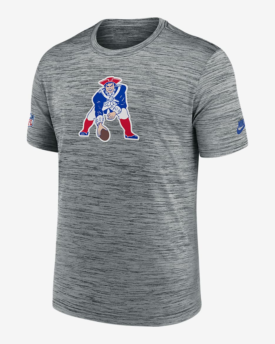 Playera Nike Dri-FIT de la NFL para hombre New England Patriots Sideline Velocity - Gris jaspeado