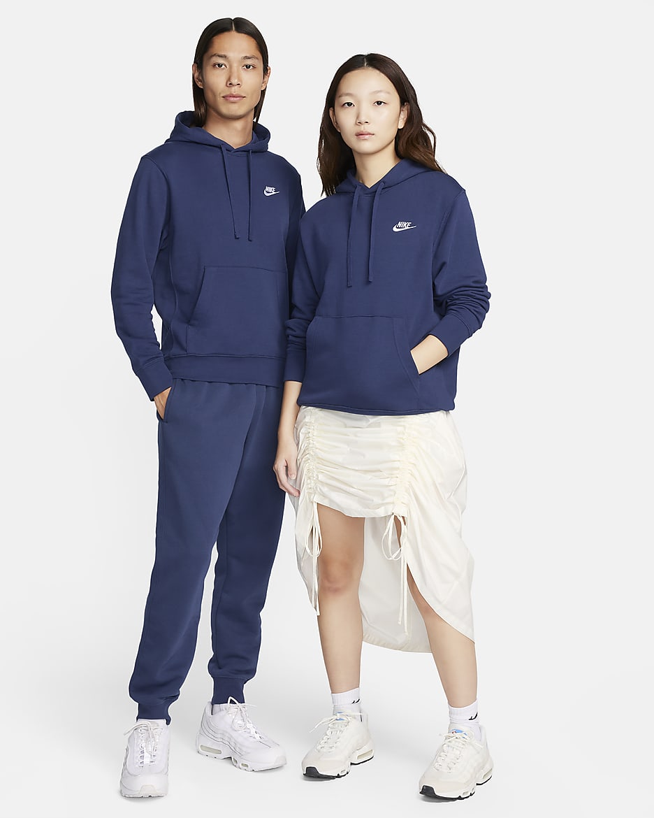 Nike Sportswear Club Men's Pullover Hoodie - Midnight Navy/Midnight Navy/White