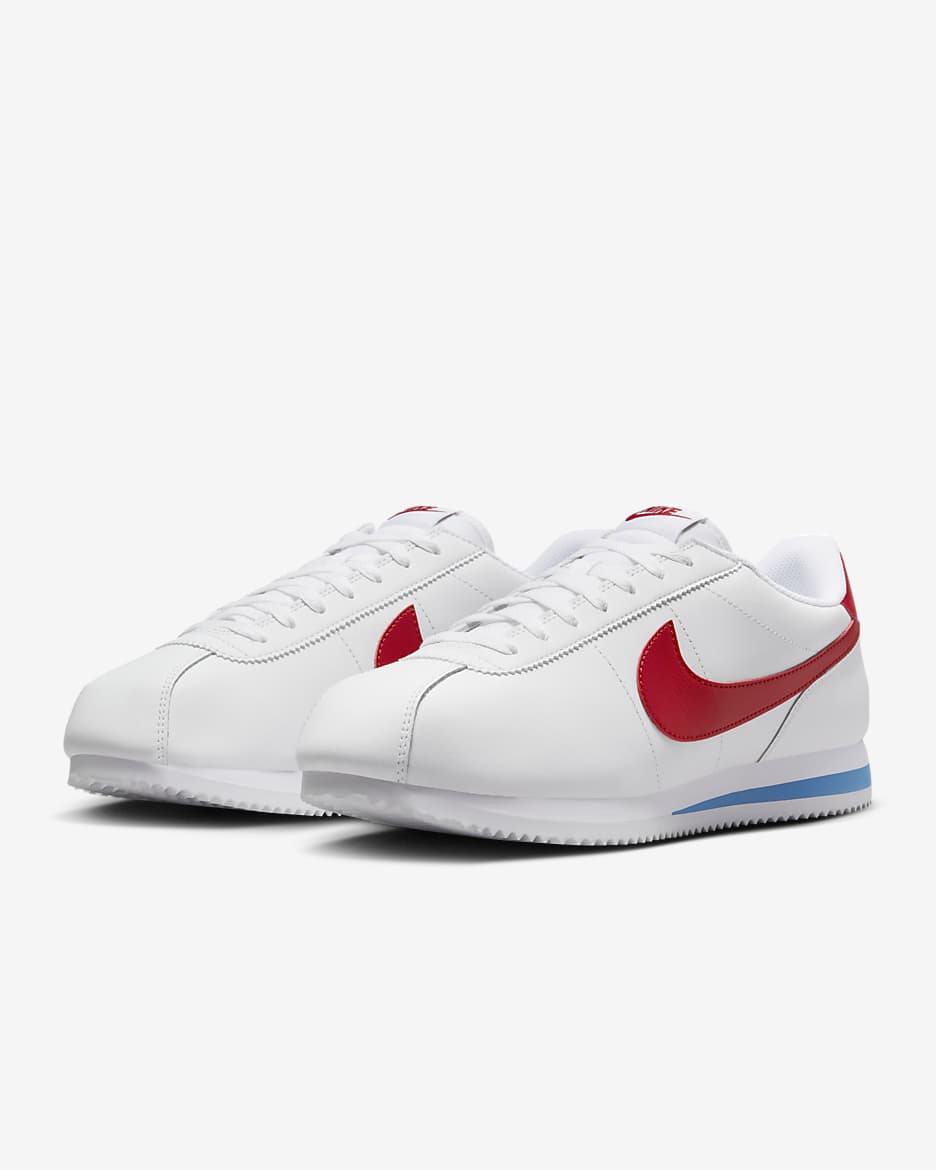 Nike Cortez Leather Men's Shoes - White/Varsity Blue/Varsity Red