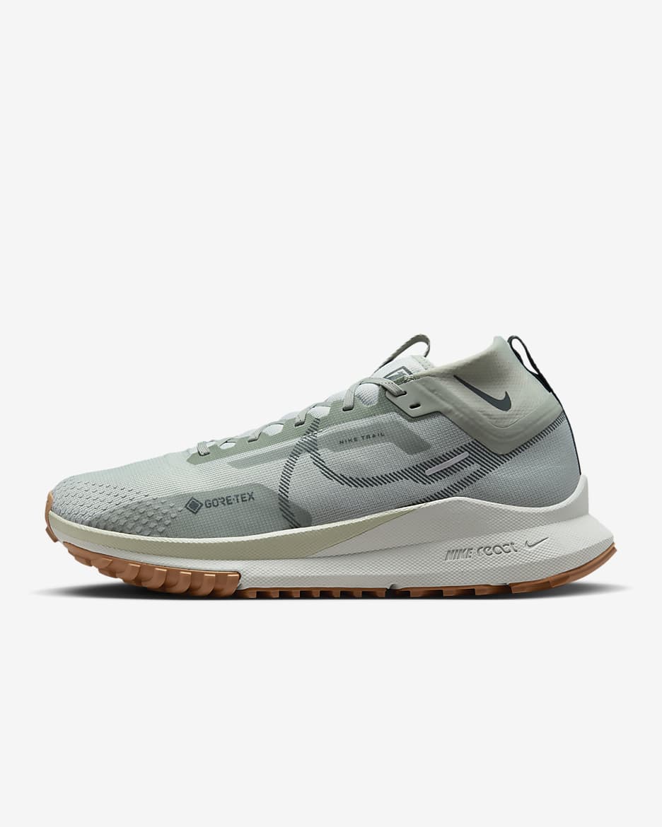 Nike Pegasus Trail 4 GORE-TEX Men's Waterproof Trail-Running Shoes - Jade Horizon/Light Silver/Gum Medium Brown/Vintage Green