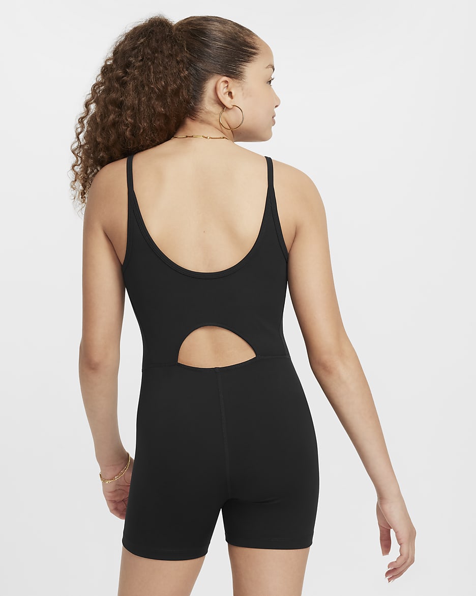 Nike One Dri-FIT unitard voor meisjes - Zwart