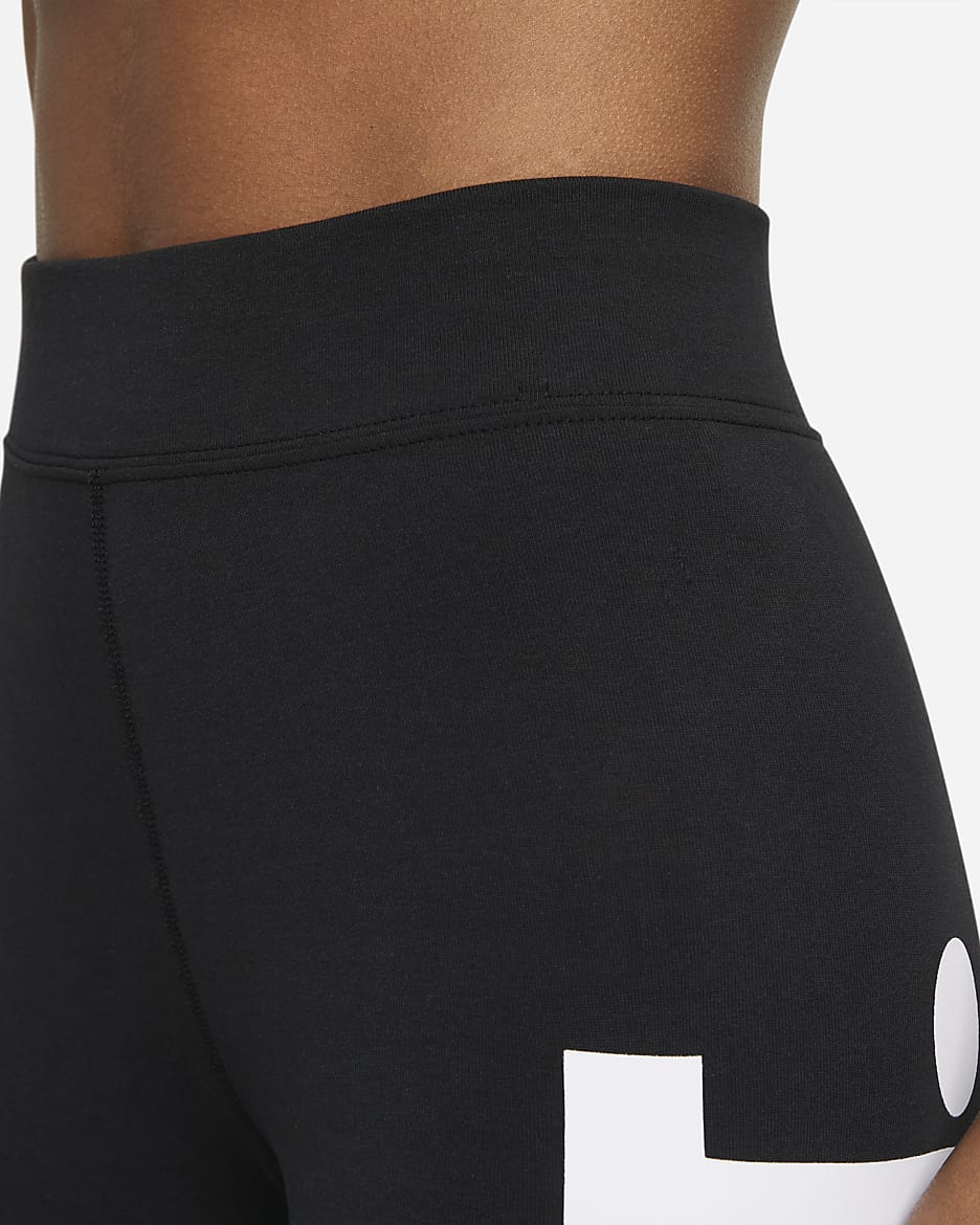 Nike Sportswear Essential Leggings de talle alto con estampado - Mujer - Negro/Blanco