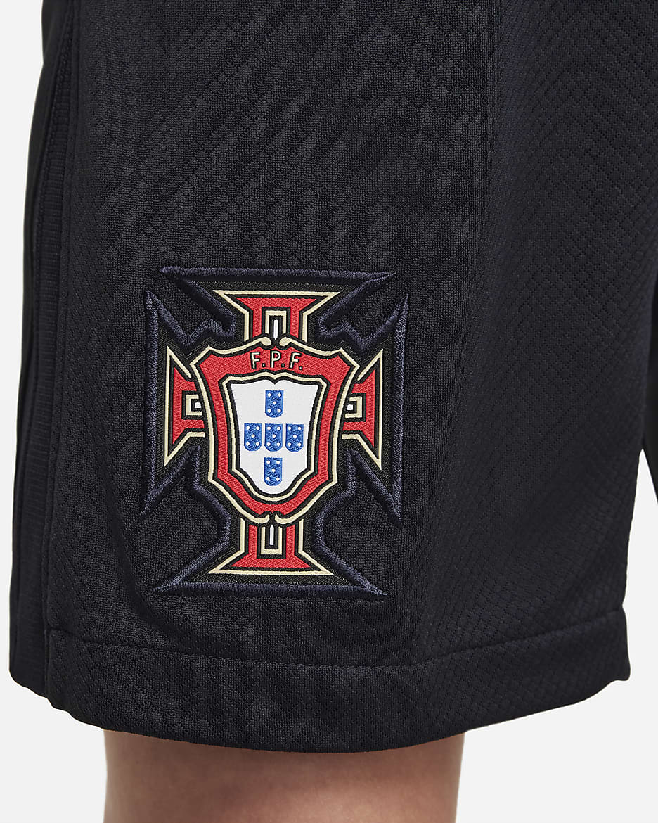 Portugal 2024 Stadium Uit Nike replica voetbalshorts met Dri-FIT voor kids - Pitch Blue/Sail